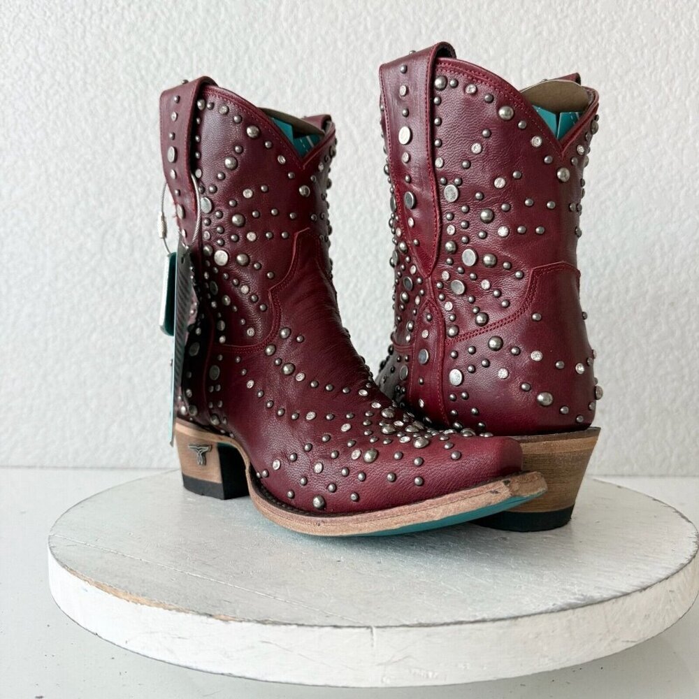 NEW Lane SPARKS FLY Womens Cowboy Bootie 5 Red Western Cowgirl Boots Pointed Toe